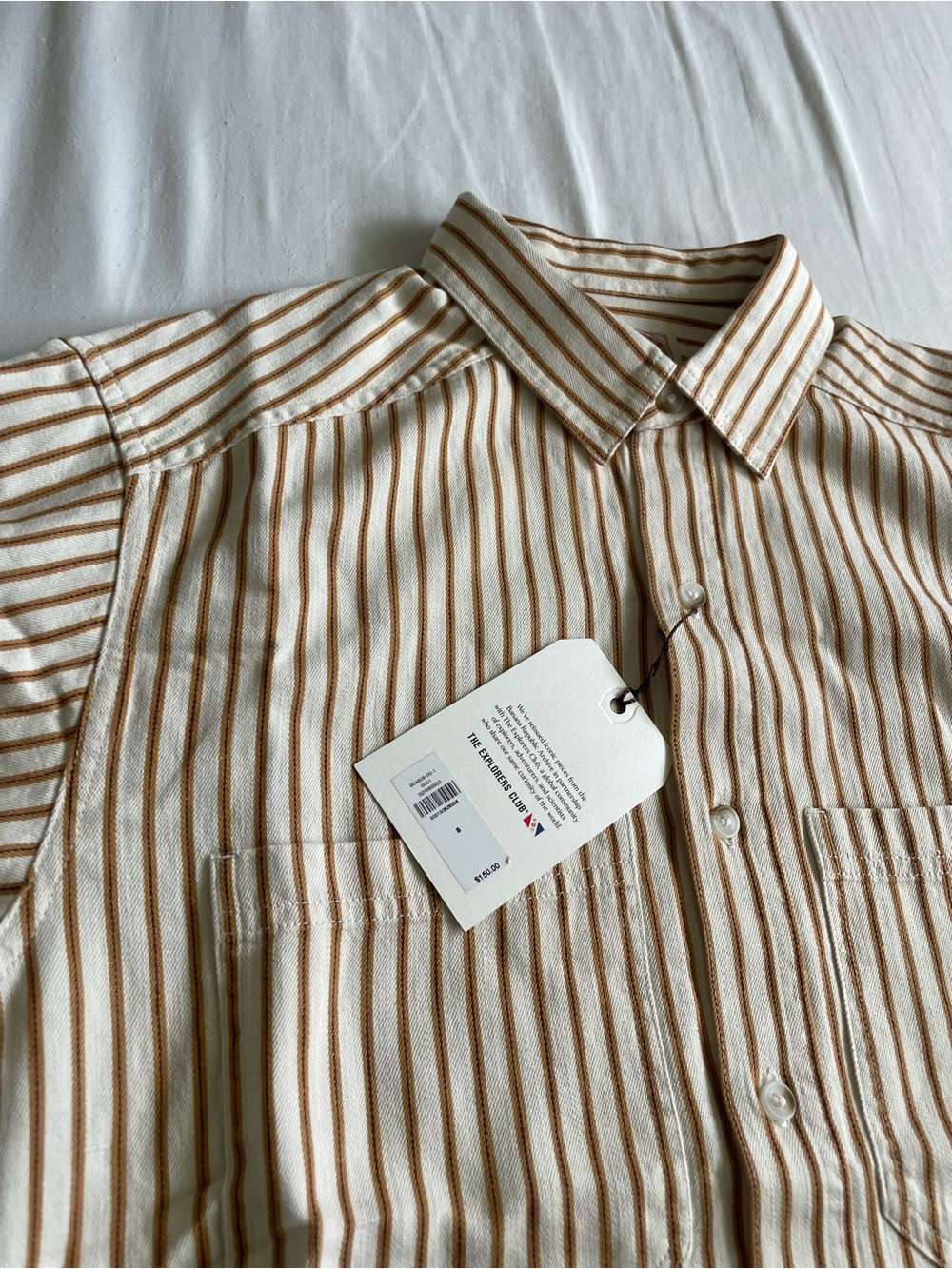 Banana Republic Cream & Tan Striped Button-Down Shirt - Picture 4 of 9
